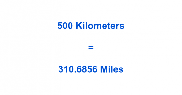 500 km to miles